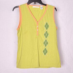 St Aumont Women's Sleeveless V Neck Blouse Size Large Golf Tennis